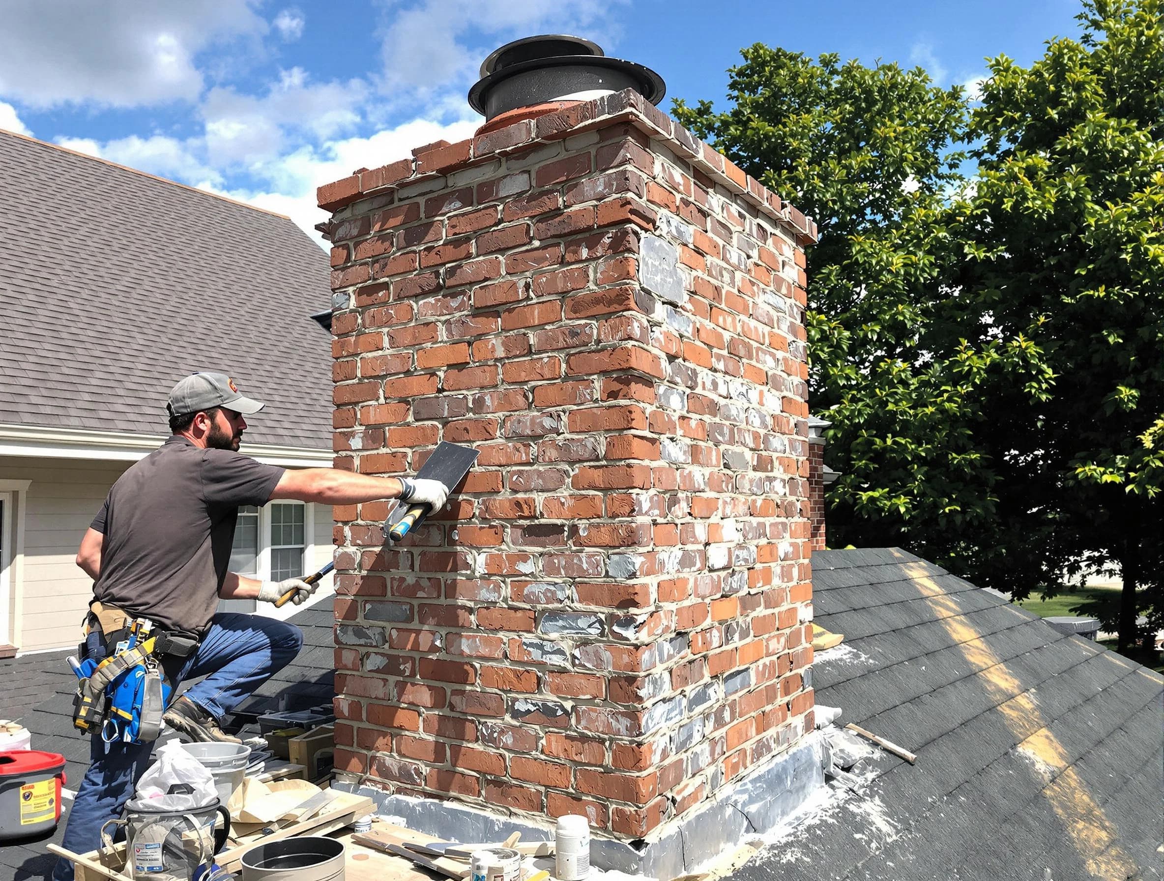 Completed chimney rebuild by Washington Chimney Sweep in Washington, PA