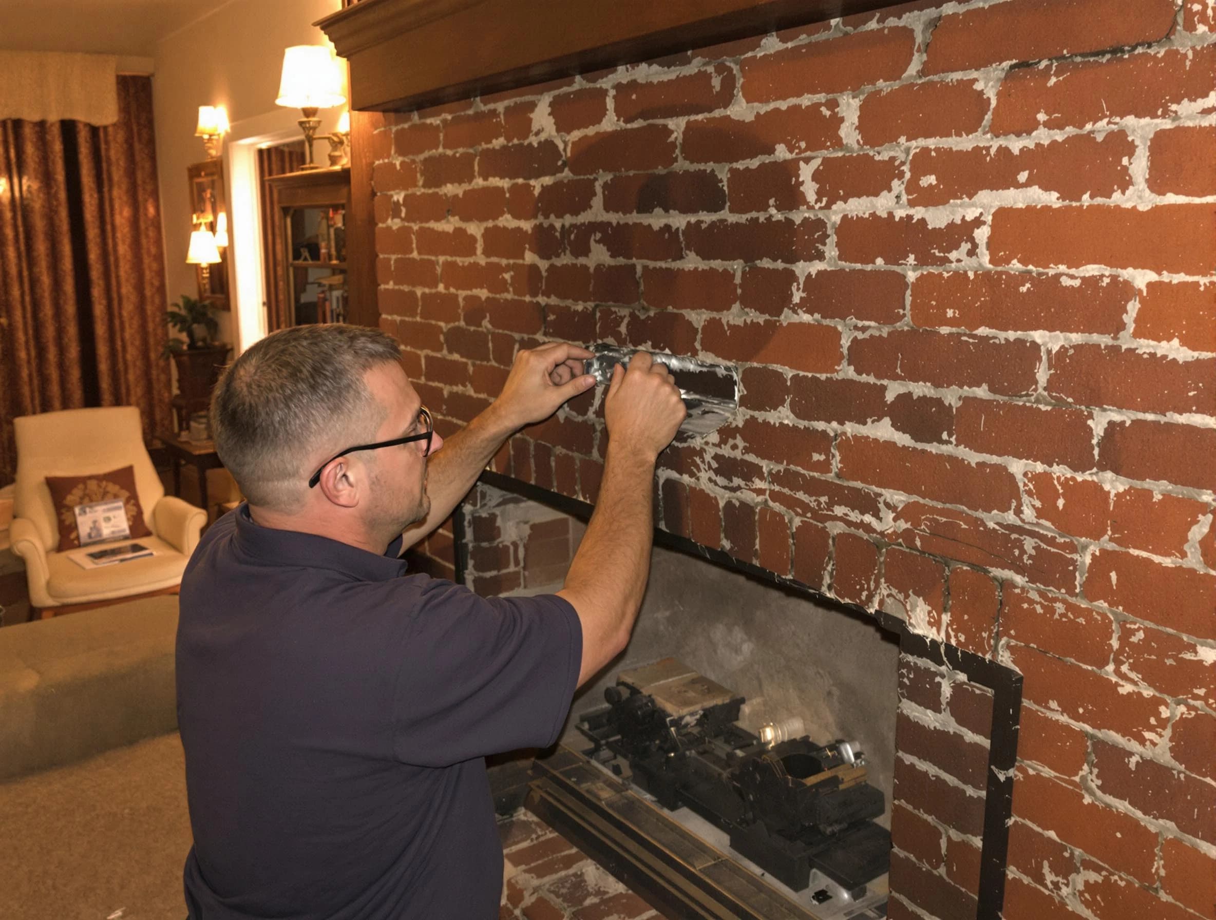 Washington Chimney Sweep expert fixing a fireplace in Washington, PA