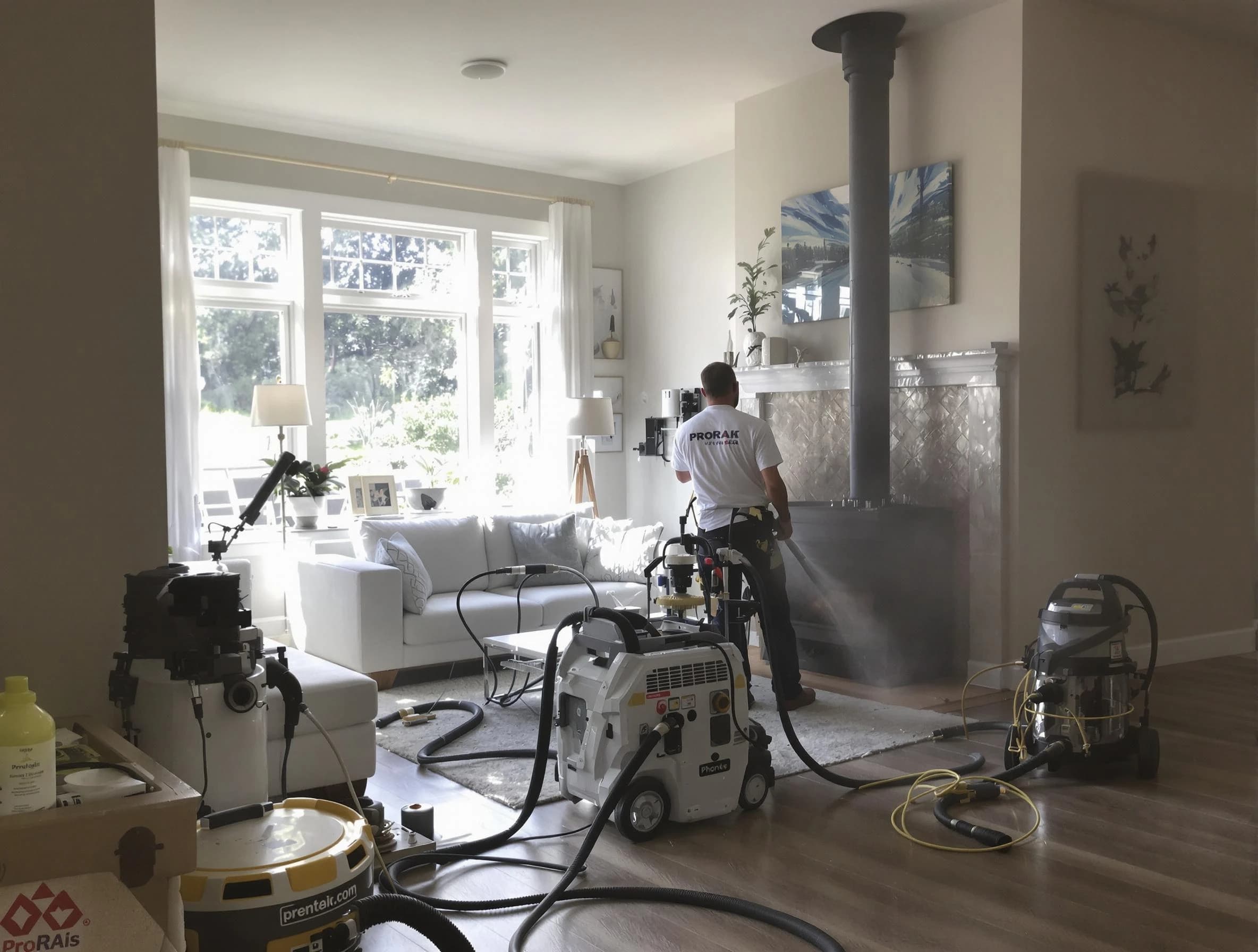 Soot removal service by Washington Chimney Sweep for a fireplace in Washington, PA