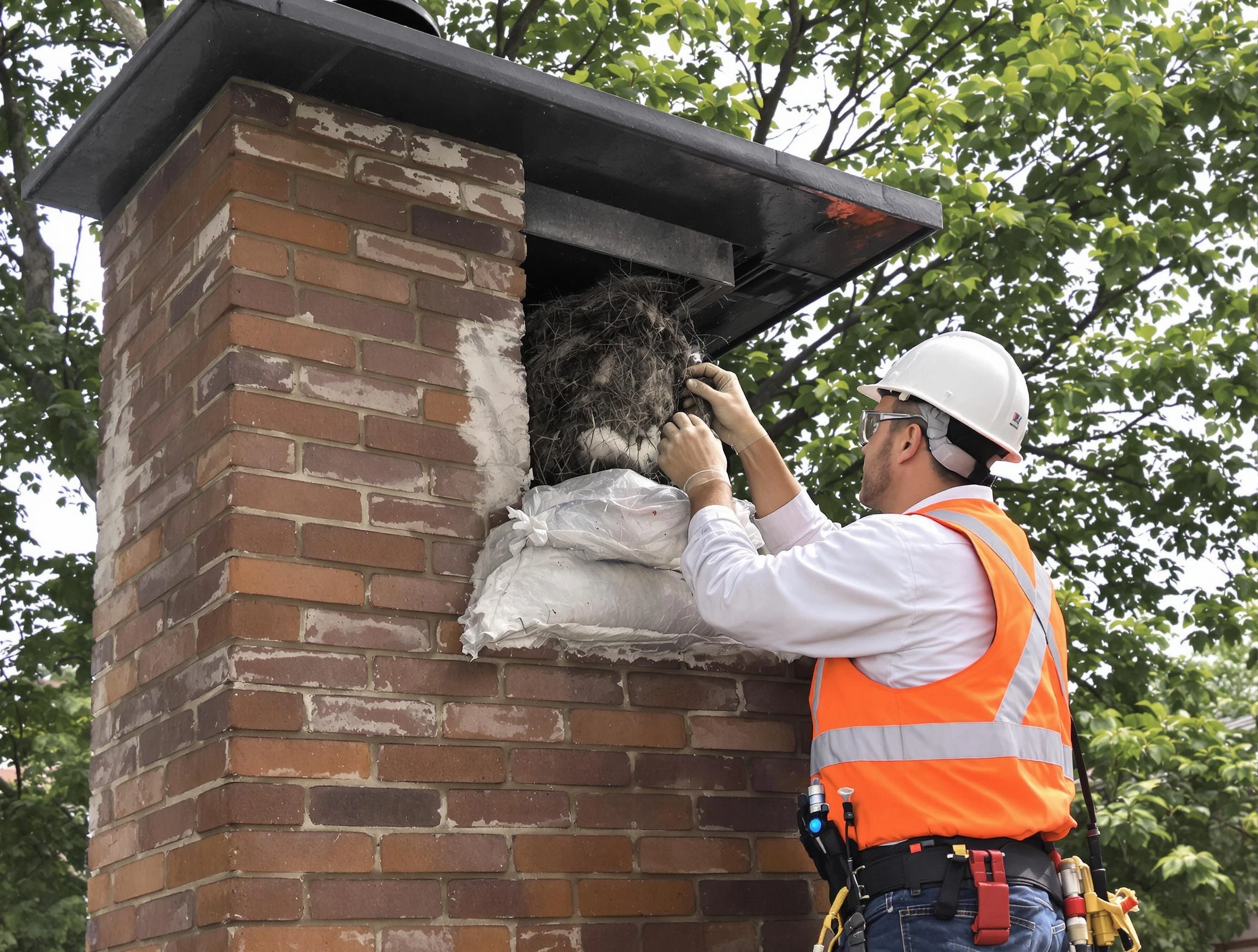 Humane removal of debris and animals by Washington Chimney Sweep in Washington, PA