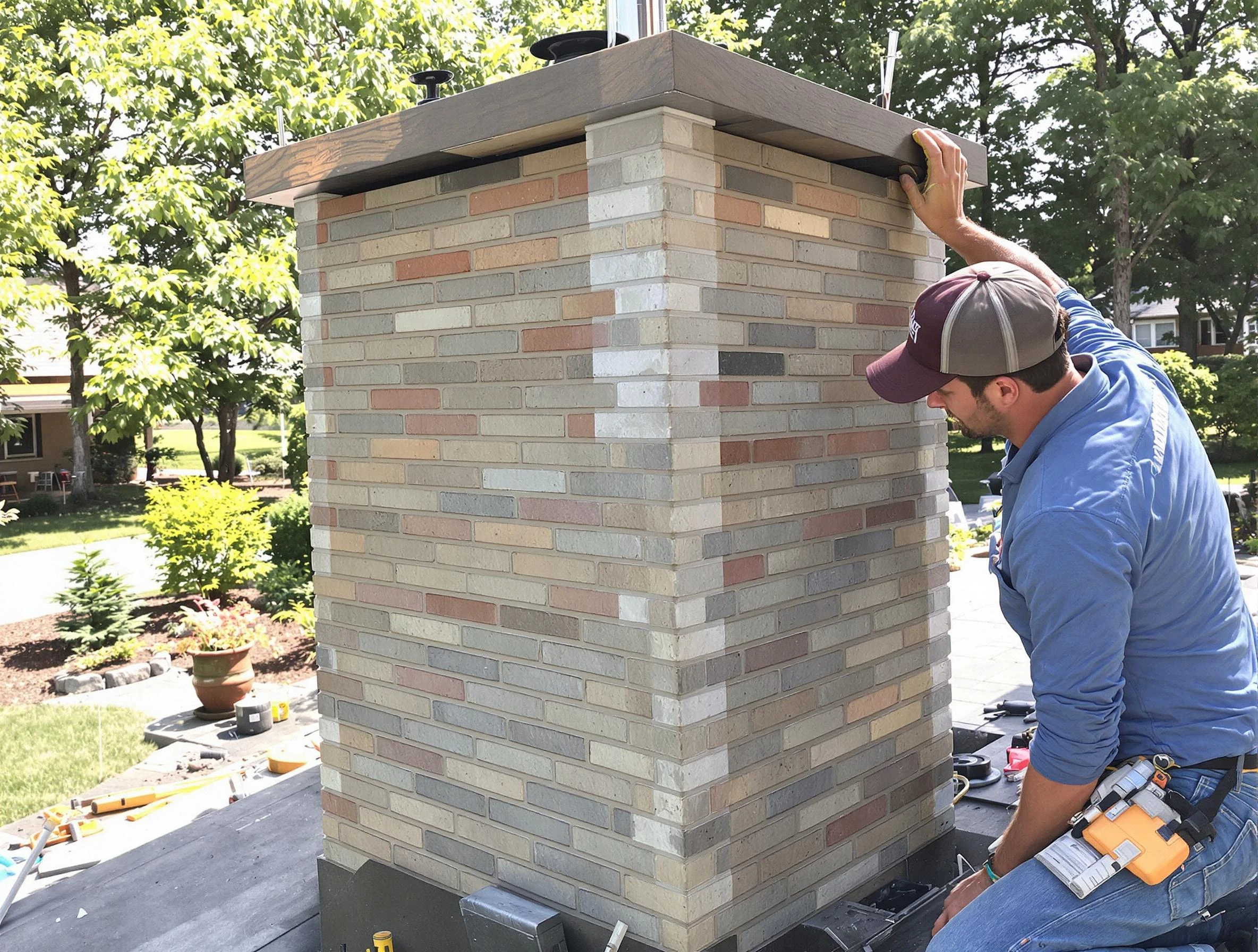 Washington Chimney Sweep completing a modern chimney remodel in Washington, PA