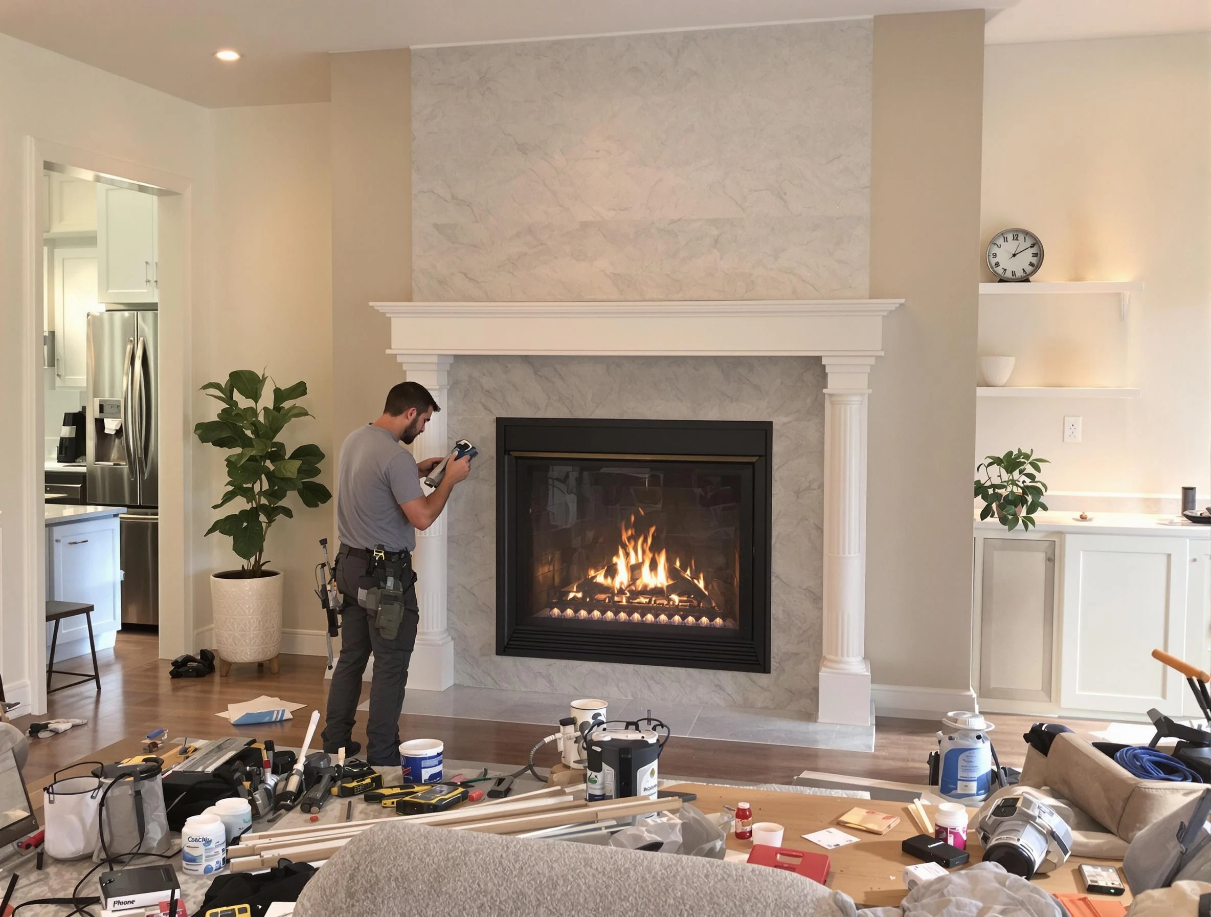 Newly installed fireplace by Washington Chimney Sweep in Washington, PA